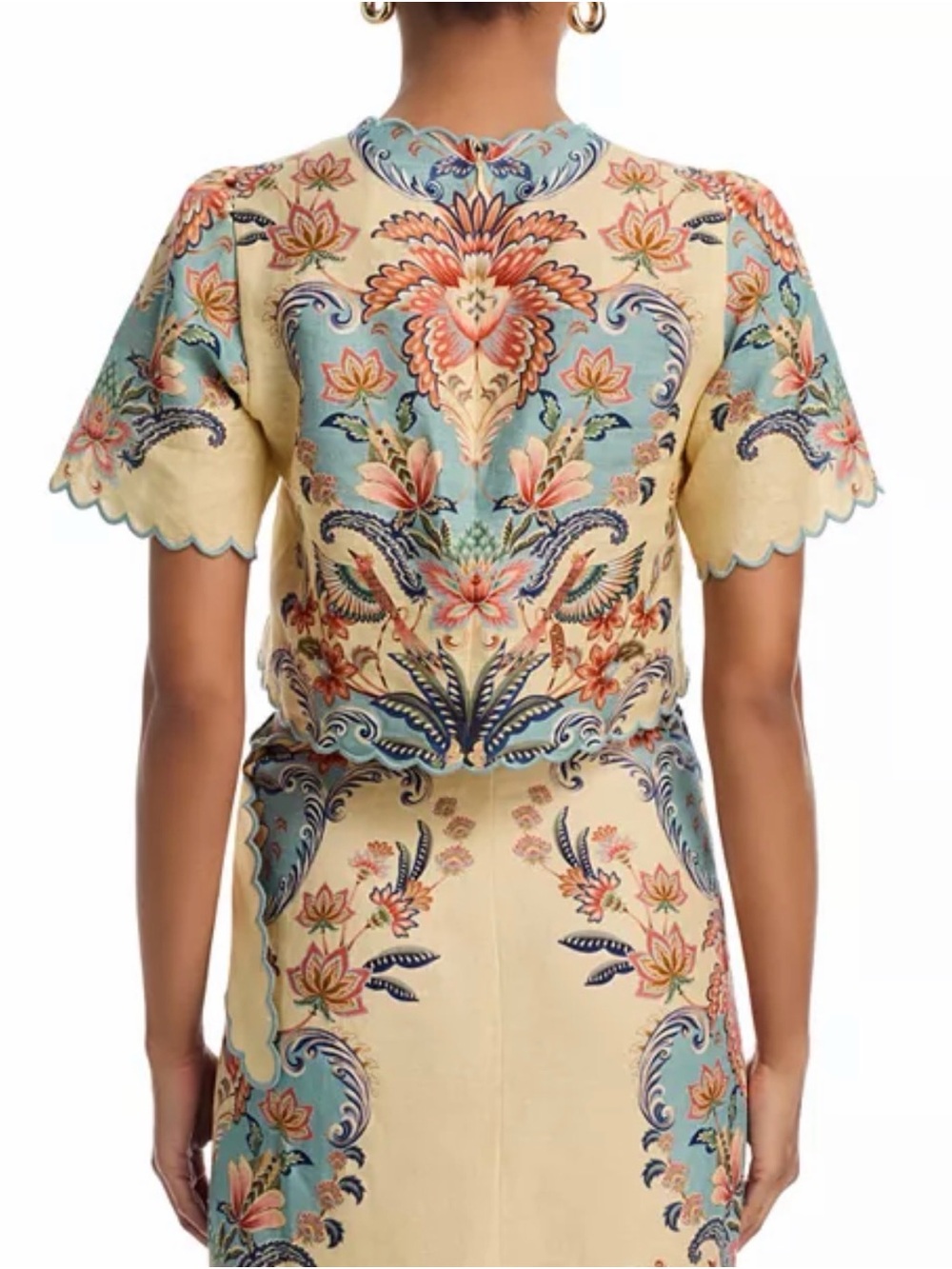 Farm Rio Boho Beauty Cropped Linen Top - Picture 5 of 5